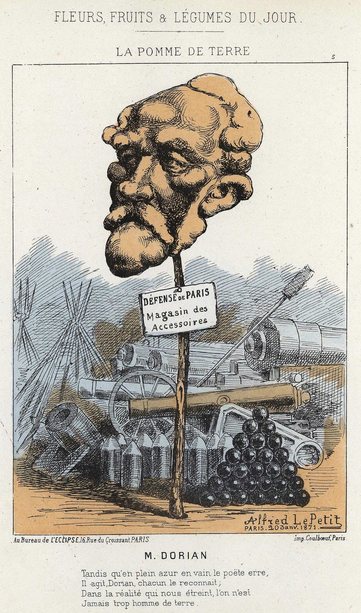La Potato: Rajzfilm Dorianról - ill. 1871. 01. 20-tól a „Nap virágai, gyümölcsei és zöldségei” c. alkotó: Alfred Le Petit