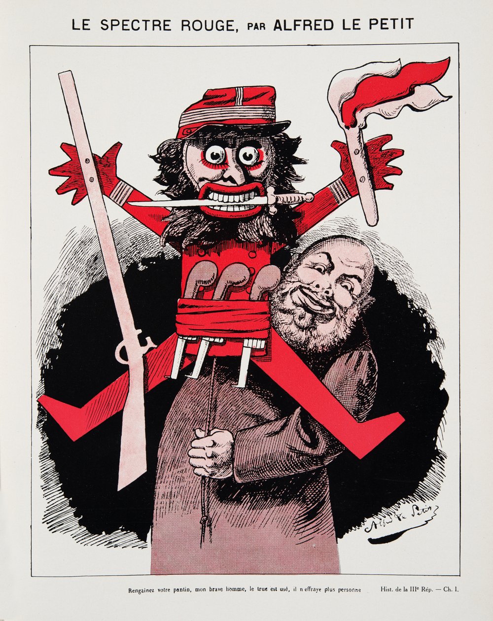The Red Spectre, A Harmadik Köztársaság története című kötetből I, Political History, pub. 1933 (színes litho) alkotó: Alfred Le Petit