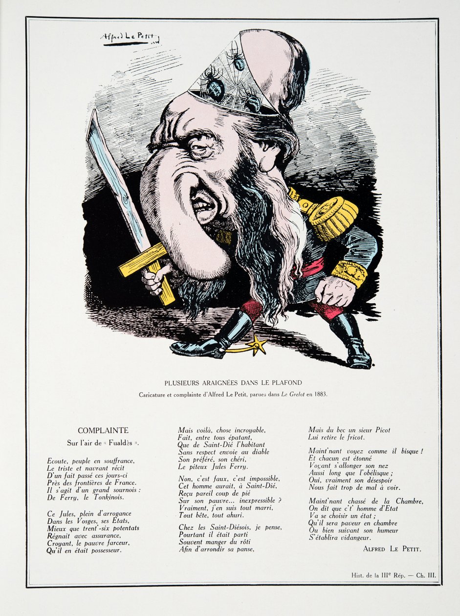 Számos pók a mennyezetben, A Harmadik Köztársaság története című kötetből. I, Politikatörténet, pub.1933 alkotó: Alfred Le Petit