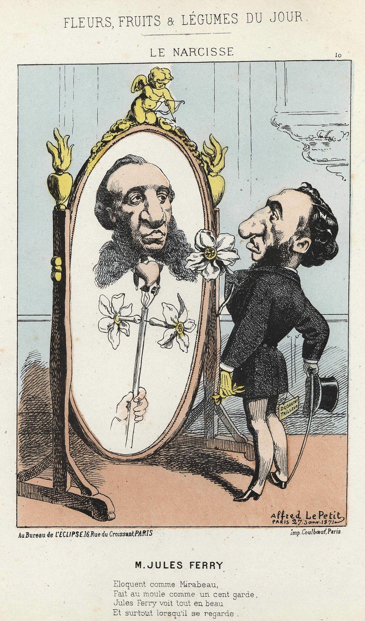 The Narcissus: Rajzfilm Jules Ferry-n - ill. 1871. 01. 27-től a „Nap virágai, gyümölcsei és zöldségei” c. alkotó: Alfred Le Petit