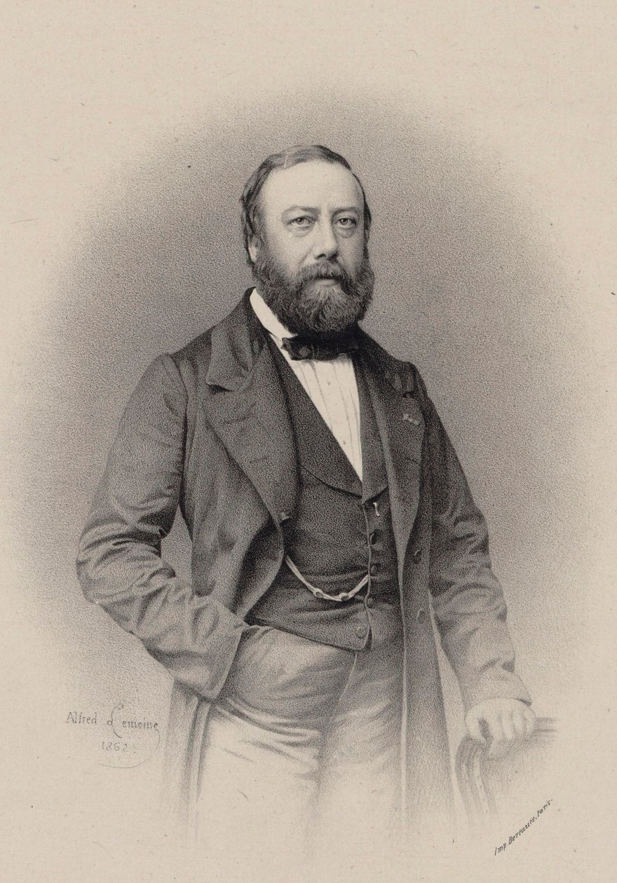 Gustave Nadaud zeneszerző és sanzonnár portréja 1820-1893, 1862. alkotó: Alfred Lemoine