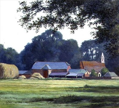 The Farm, West Parley, Dorsetshire, 1909 (tempera) alkotó: Alfred Lys Baldry
