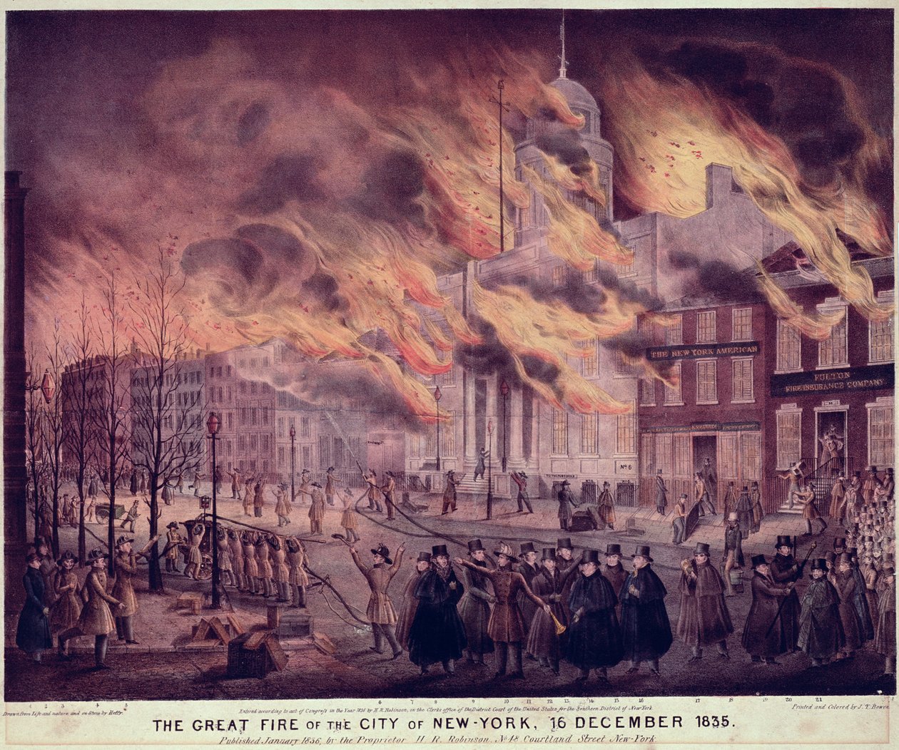 A New York-i nagy tűzvész, 1835 alkotó: Alfred M. Hoffy