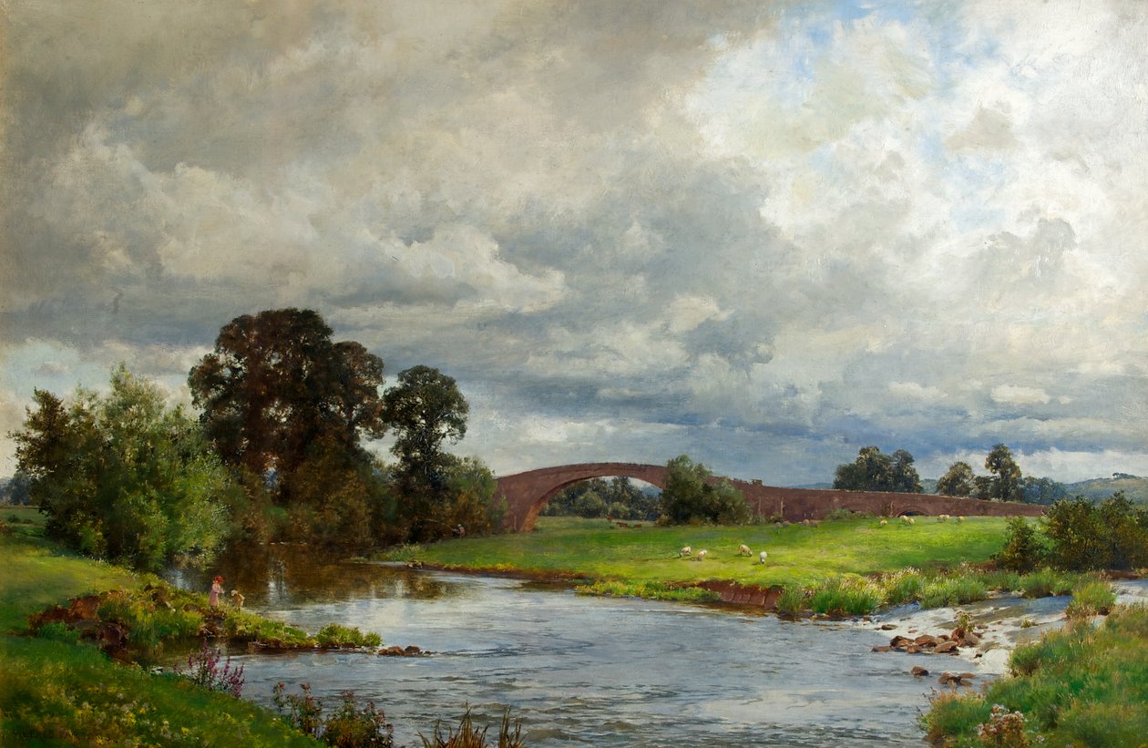 Thorverton Bridge (Olaj, vászon) alkotó: Alfred Parsons