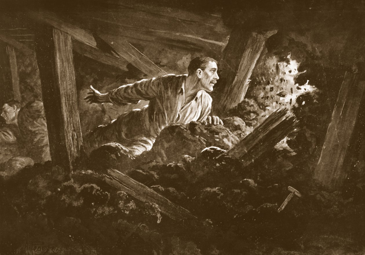 Sapper W. Hackett nem hajlandó elhagyni bajtársát, aki súlyosan megsérülve feküdt egy bányagalérián alkotó: Alfred Pearse
