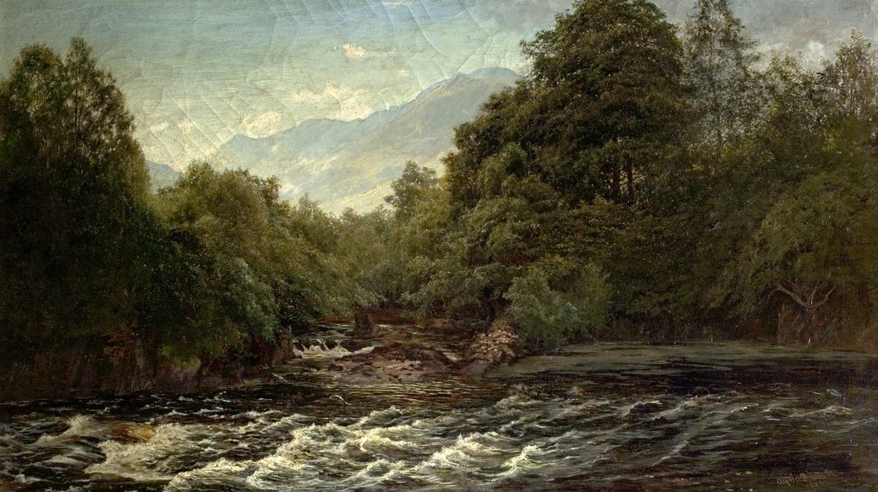 The Salmon Pool (Salmon Pool on the Spean, Skócia), 1880 alkotó: Alfred Pizzey Newton