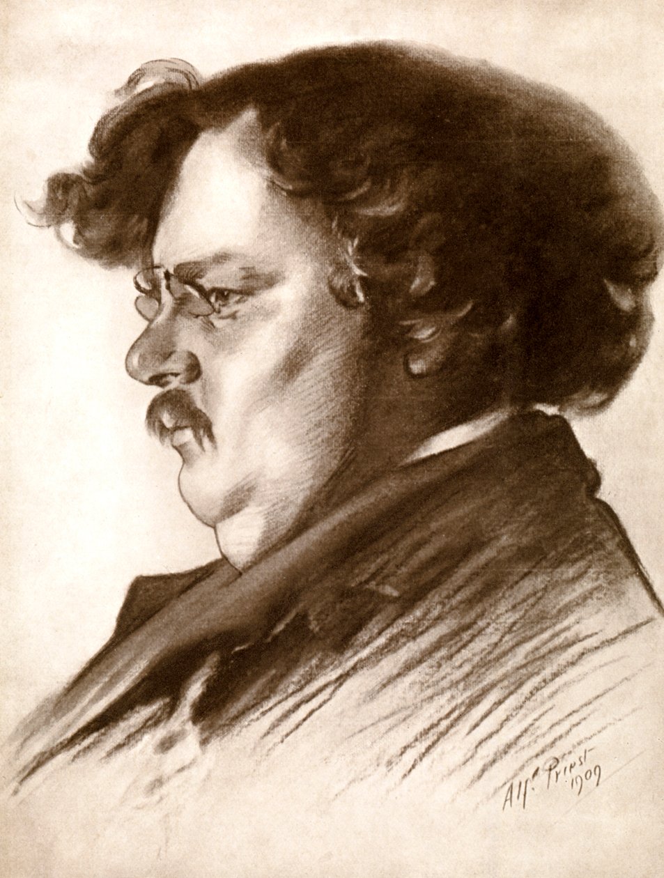 Gilbert Keith Chesterton angol író, 1909 1910. alkotó: Alfred Priest