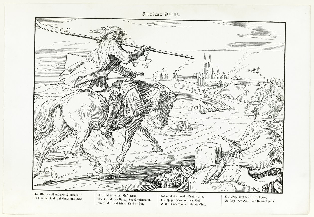 Szintén haláltánc, tányér II alkotó: Alfred Rethel