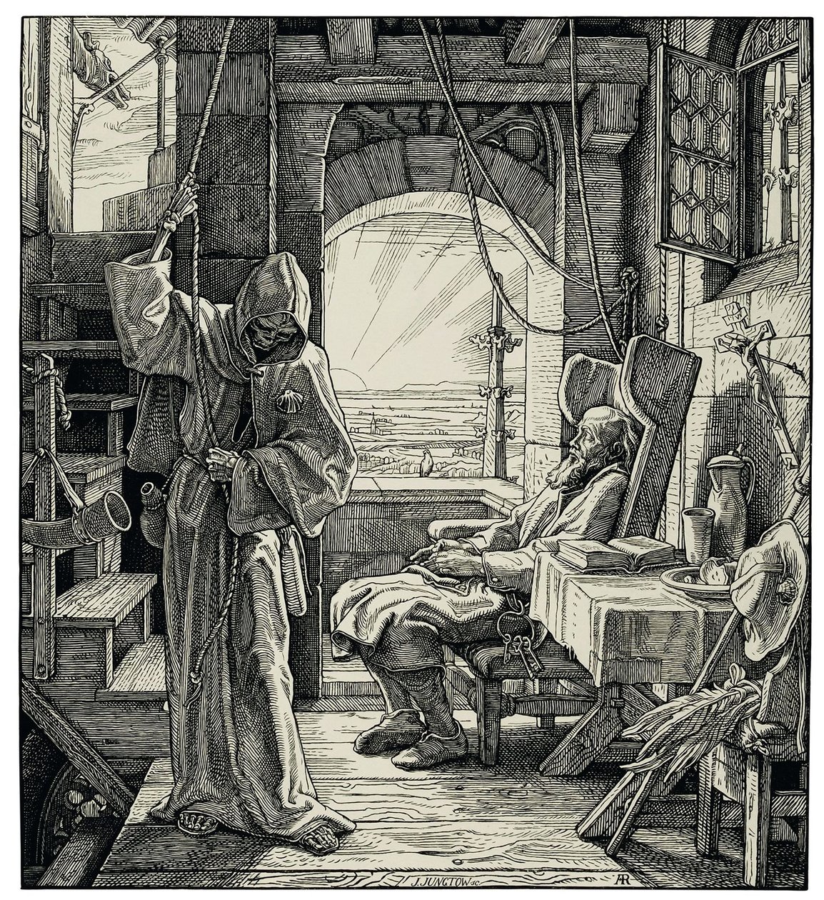 A halál barátként, 1851. alkotó: Alfred Rethel