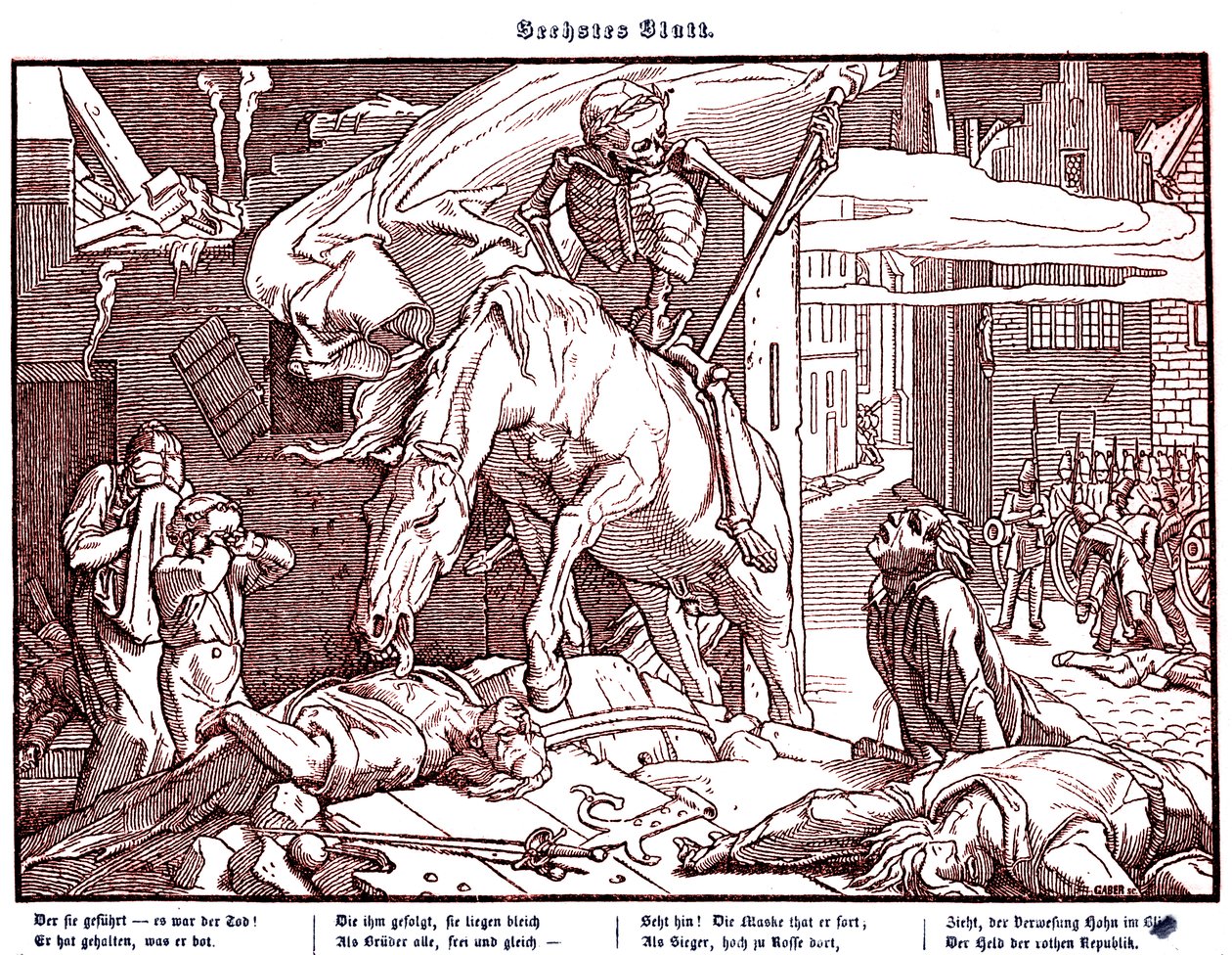 Totentanz 1848: A halál mint köztársasági hős alkotó: Alfred Rethel