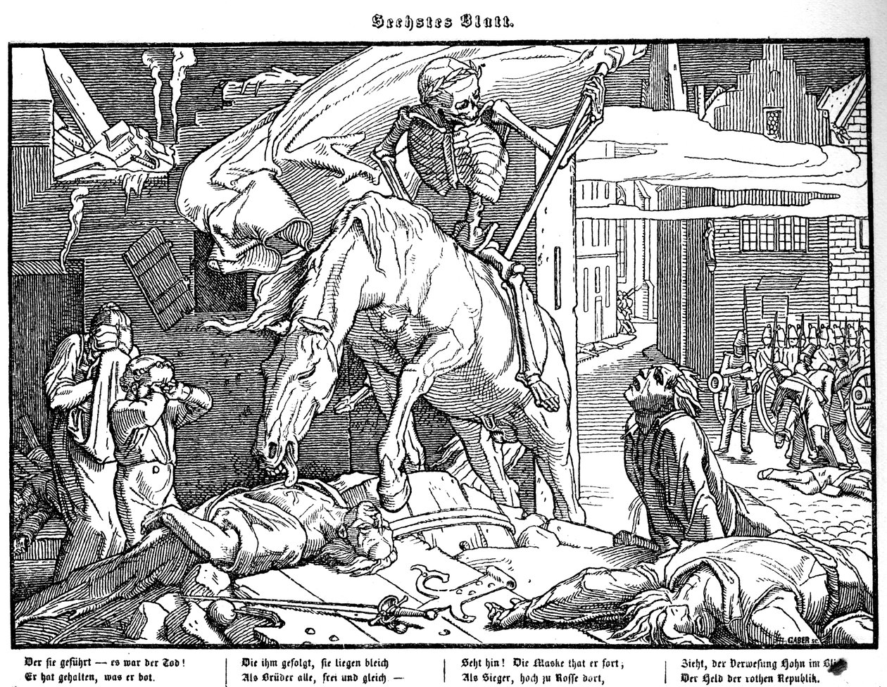 Totentanz 1848: A halál mint köztársasági hős alkotó: Alfred Rethel