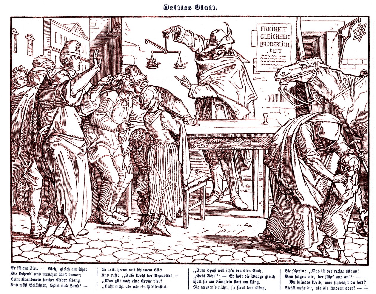 Totentanz 1848: A halál bebizonyítja, hogy minden ember egyenlő alkotó: Alfred Rethel
