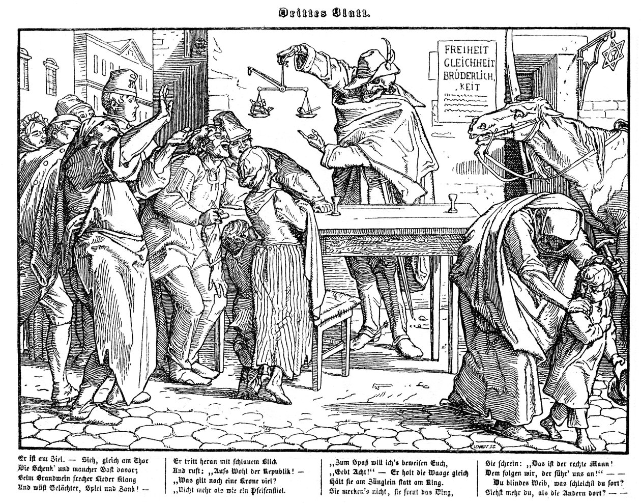 Totentanz 1848: A halál bebizonyítja, hogy minden ember egyenlő alkotó: Alfred Rethel