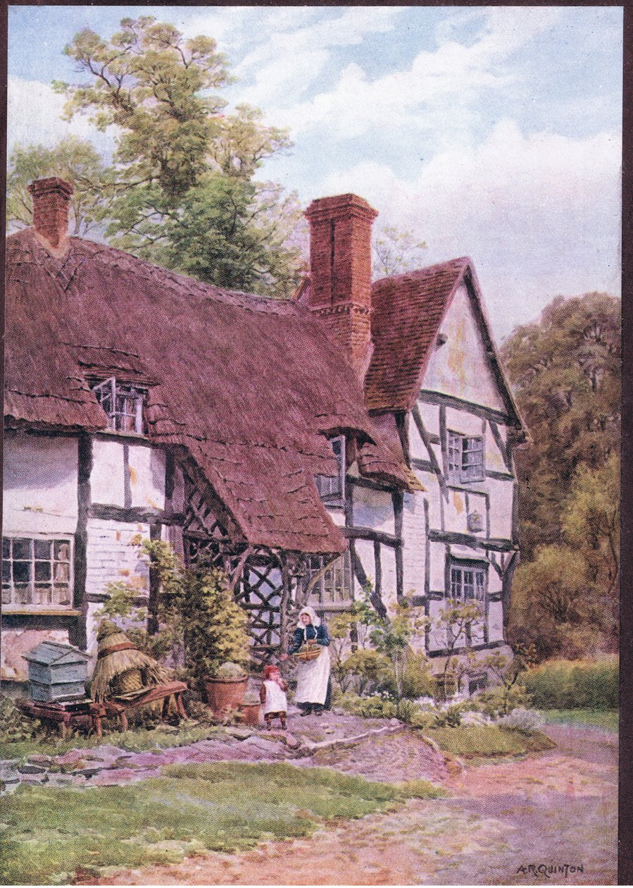 Havington, nr Evesham, Worcester, a The Cottages and the Village Life of Rural Englandből, amelyet a Dent & Sons Limited adott ki alkotó: Alfred Robert Quinton