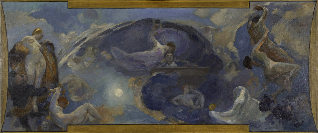 Vázlat a Petit Palais déli galériájához: Költészet - dráma, 1906 és 1914 között (olaj, vászon) alkotó: Alfred Roll