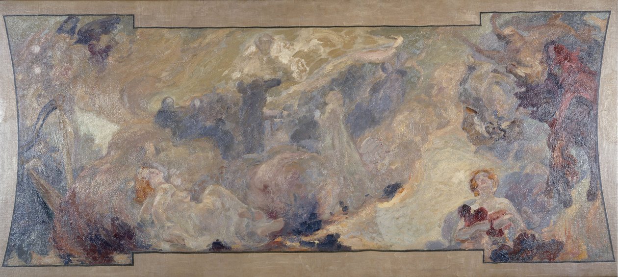 Vázlat a Petit Palais, galerie sud számára: La musique fantastique, 1906 és 1917 között (vászon, olaj) alkotó: Alfred Roll
