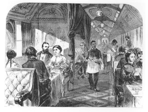 Az Union Pacific Railway Palace Hotel kocsija, 19. század közepe (metszet) (f/w fotó) alkotó: Alfred Rudolph (after) Waud