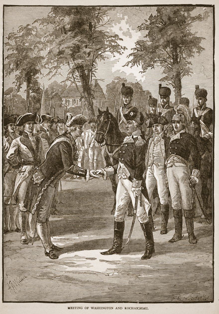 Washington és Rochambeau találkozása, pub. 1896 alkotó: Alfred Rudolph Waud