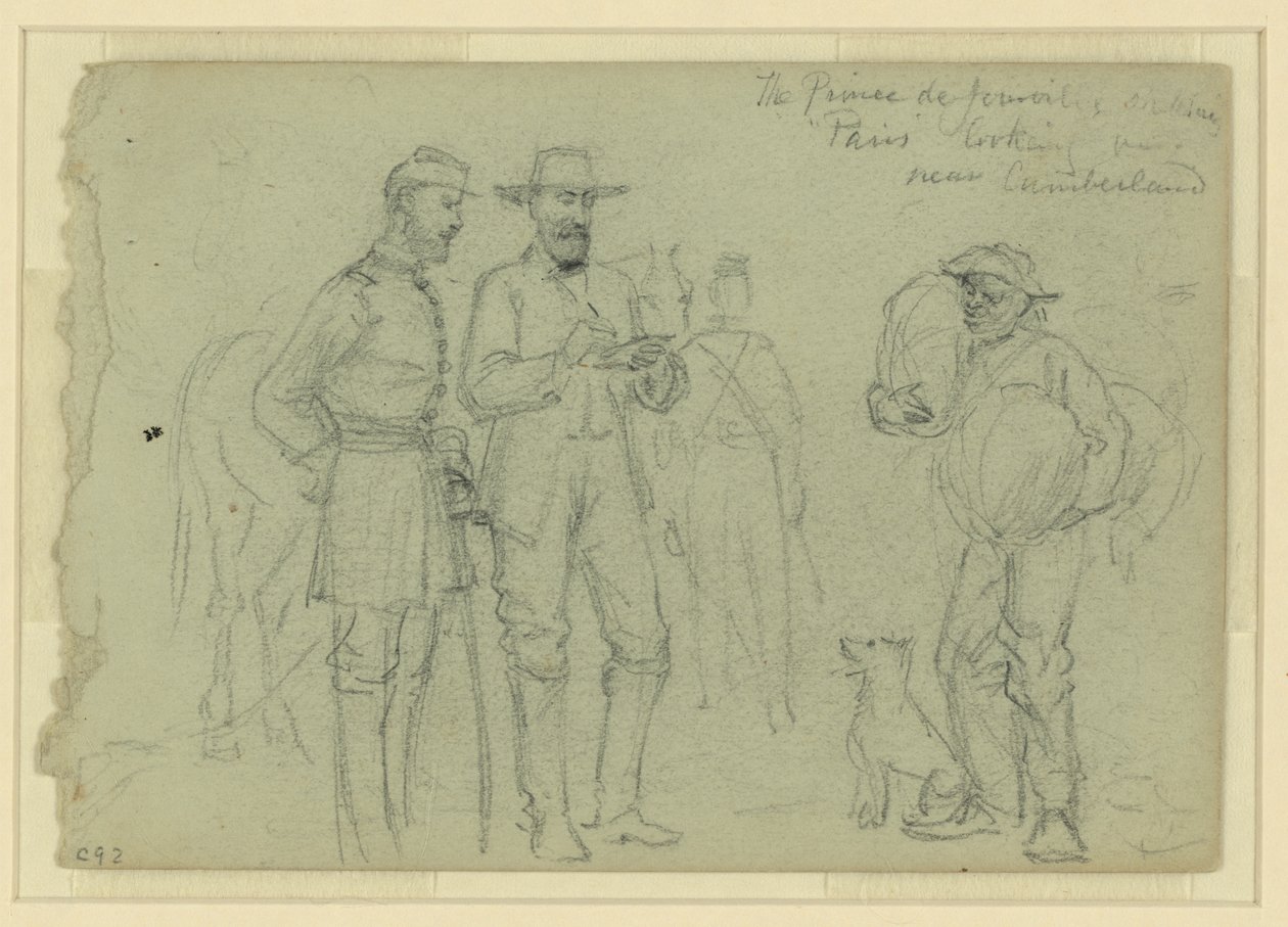 A Prince de Joinville felvázolja "Párizst" néz, Cumberland közelében alkotó: Alfred Rudolph Waud