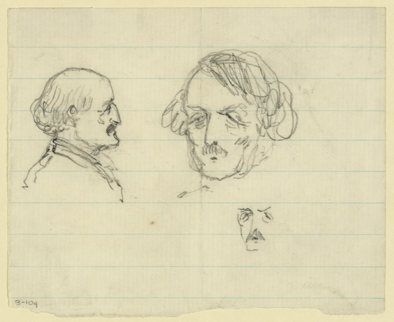 Három mellszoborportré, köztük Benjamin Butler alkotó: Alfred Rudolph Waud