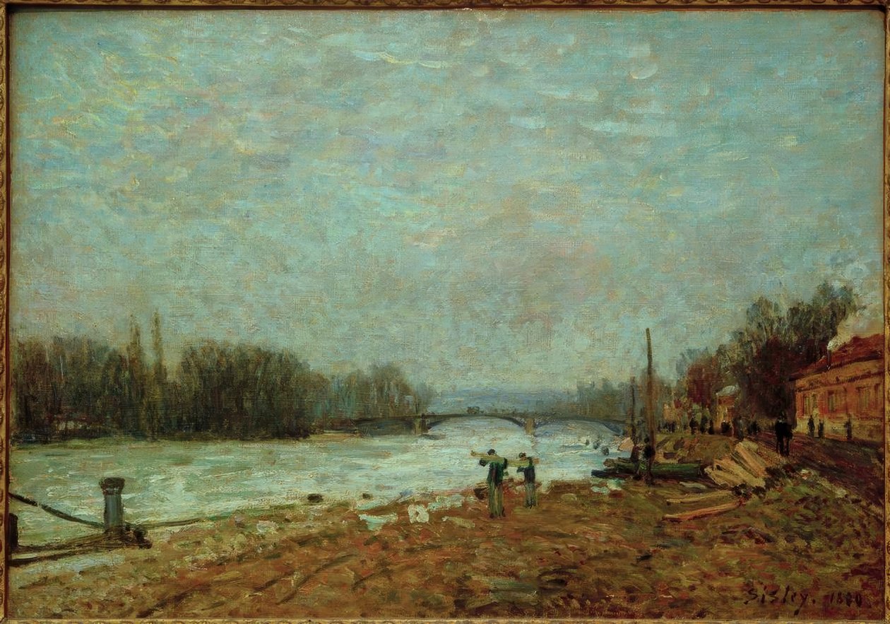 A Szajna a Suresnes-hídnál a katasztrófa után alkotó: Alfred Sisley