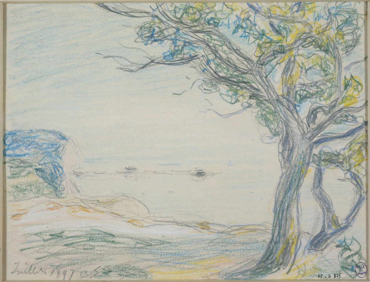 Fák a tengerparton alkotó: Alfred Sisley