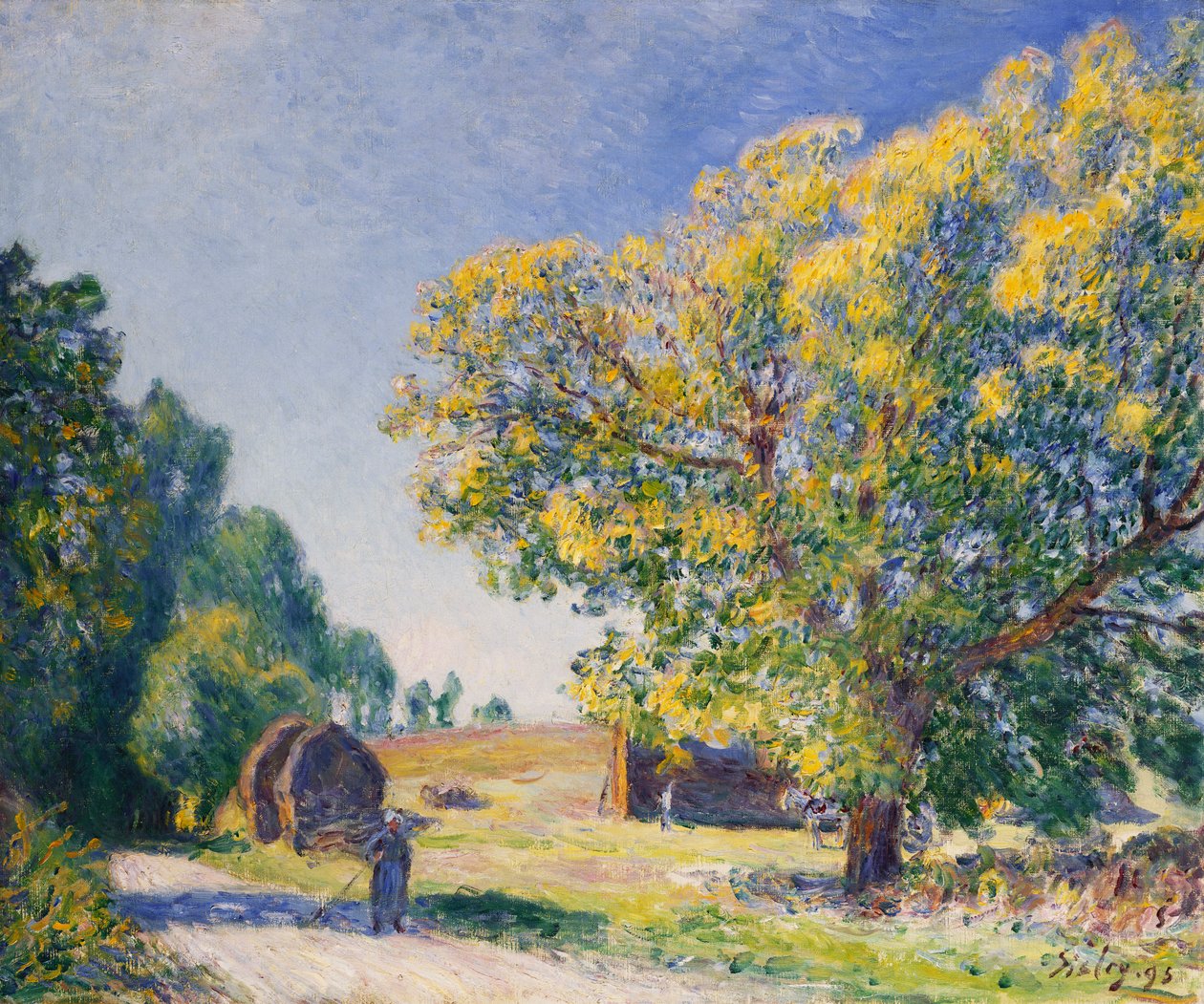 Az Erdő körül egy tisztás; Foret szerzője, une Clairiere alkotó: Alfred Sisley