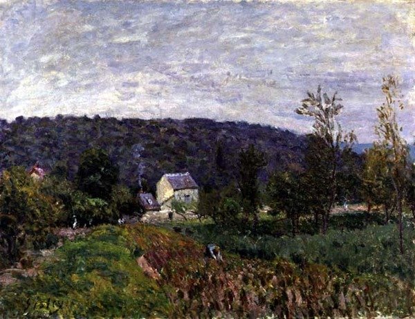 Őszi este Párizs külvárosában alkotó: Alfred Sisley