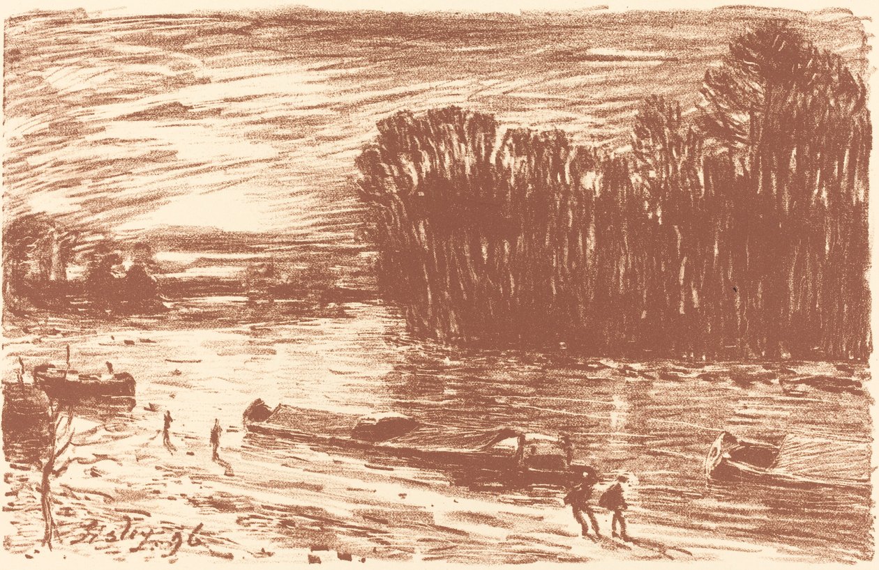 A Loing partjai Saint-Mammès közelében alkotó: Alfred Sisley