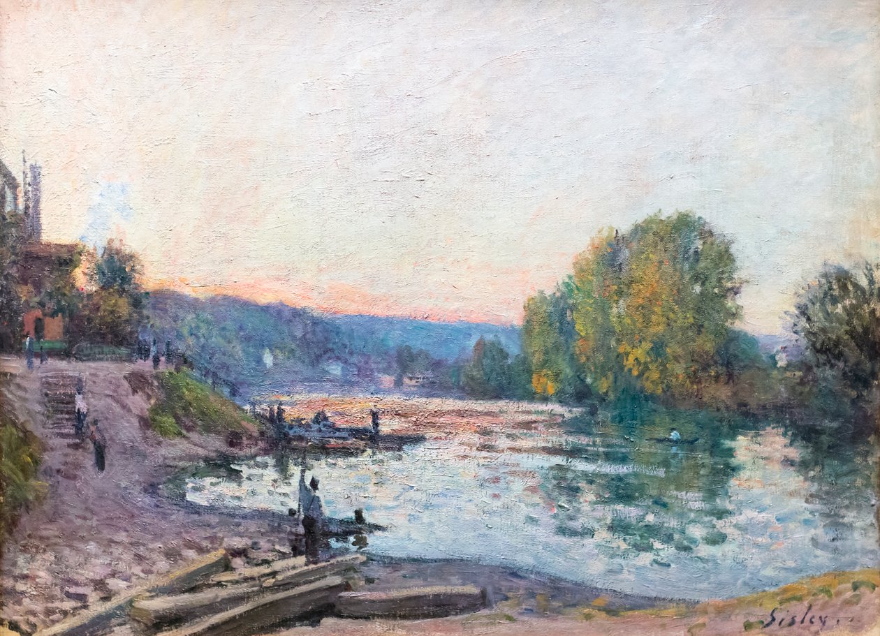 Szajna partja, napfényhatás alkonyatkor, dátum ismeretlen (olaj, vászon) alkotó: Alfred Sisley