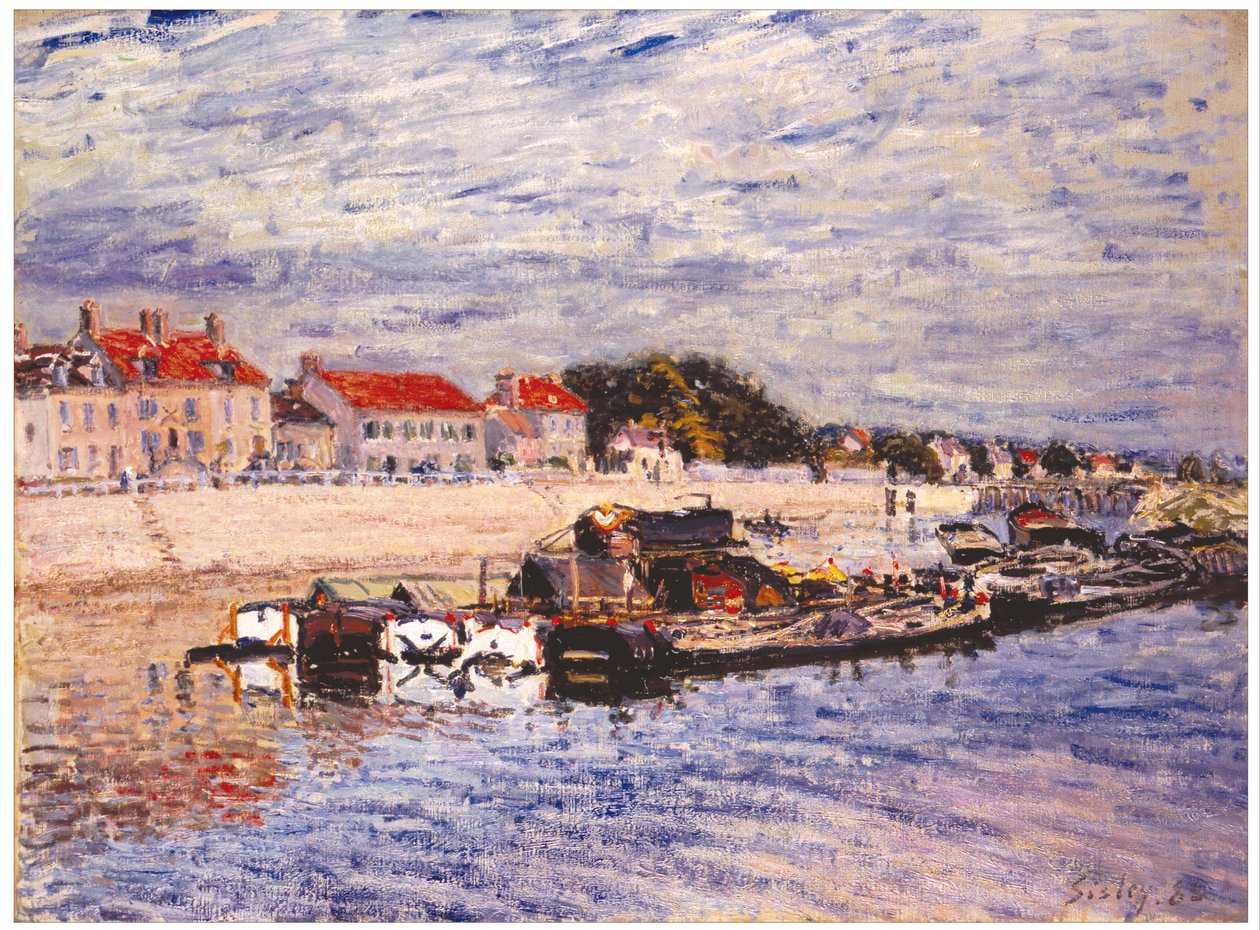 Uszályok a Loing folyón Saint-Mammès-nél alkotó: Alfred Sisley