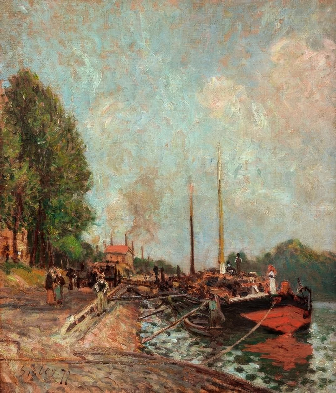 Barke Billancourtban alkotó: Alfred Sisley