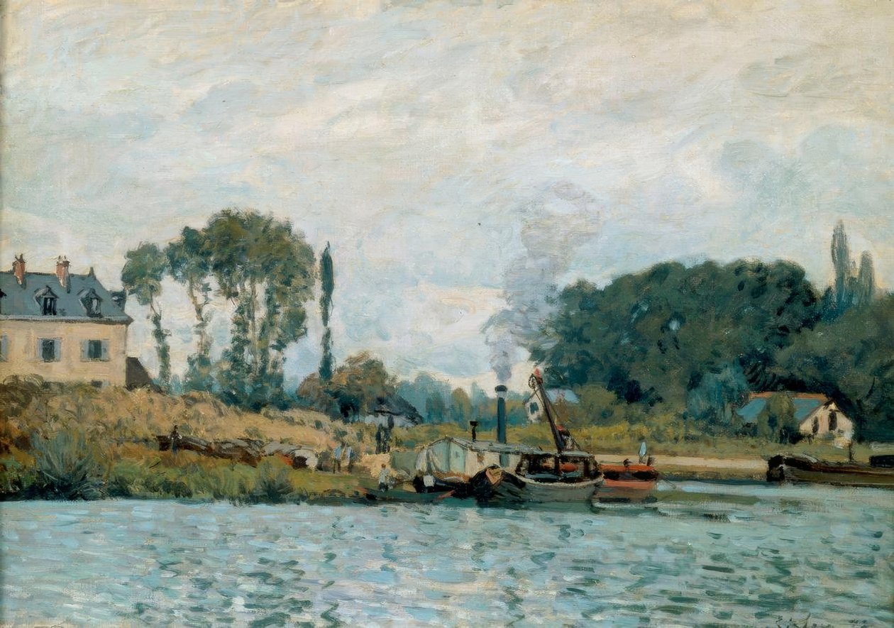 Hajók a Bougival zsilipnél alkotó: Alfred Sisley