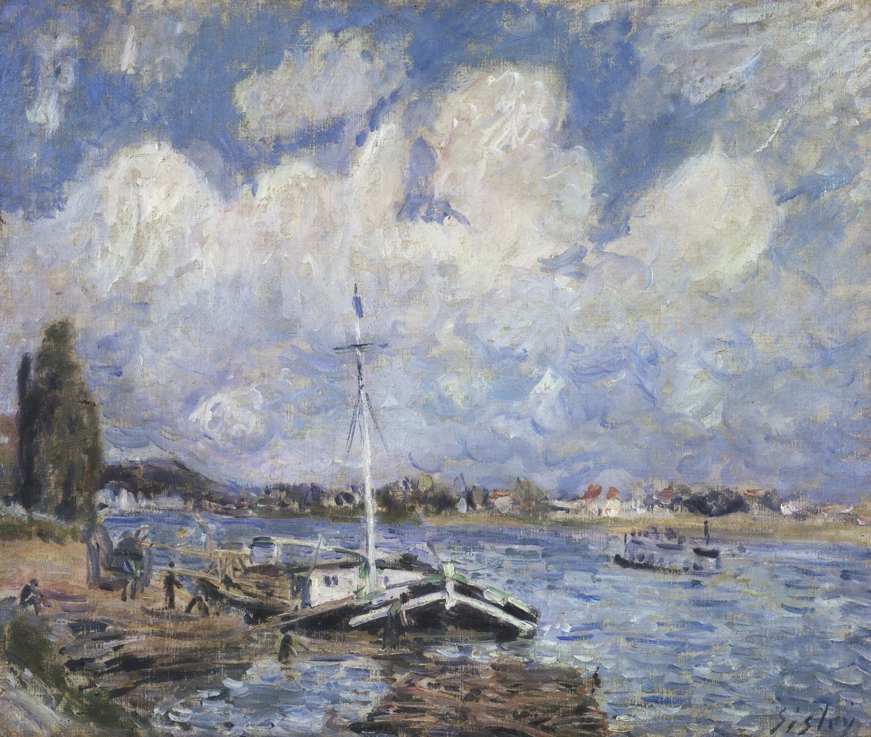 Hajók a Szajnán, 1877 körül alkotó: Alfred Sisley