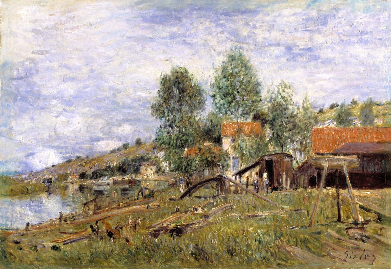 Csónakgyár Saint-Mammes-ban alkotó: Alfred Sisley