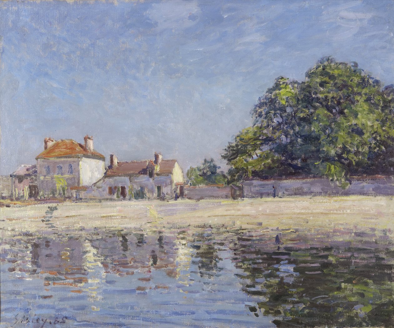 Loing partjai, Saint-Mammes (A Loing folyó Saint-Mammes-ban), 1885 alkotó: Alfred Sisley