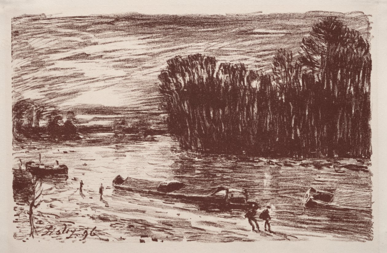 A Loing partjai, Saint-Mammès közelében alkotó: Alfred Sisley