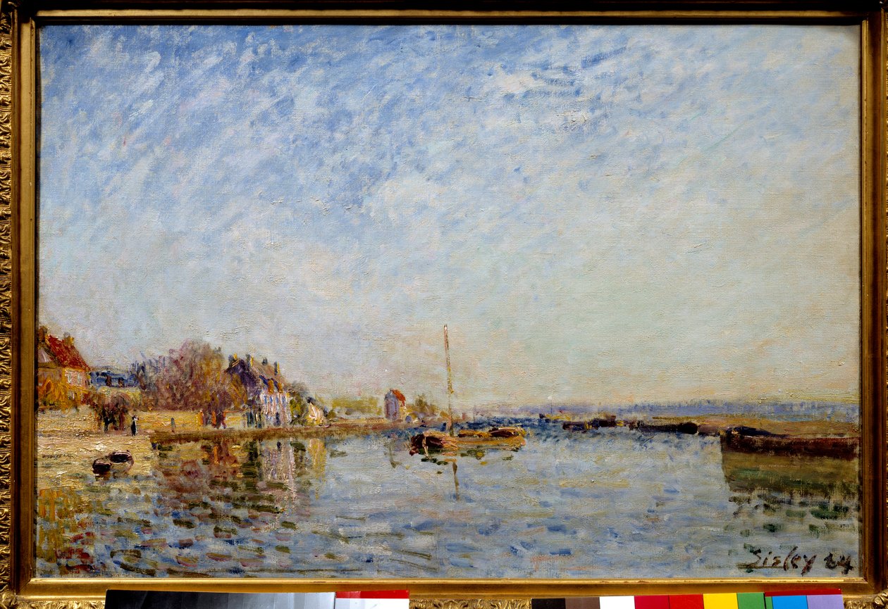 Alfred Sisley Canal du Loing festménye alkotó: Alfred Sisley