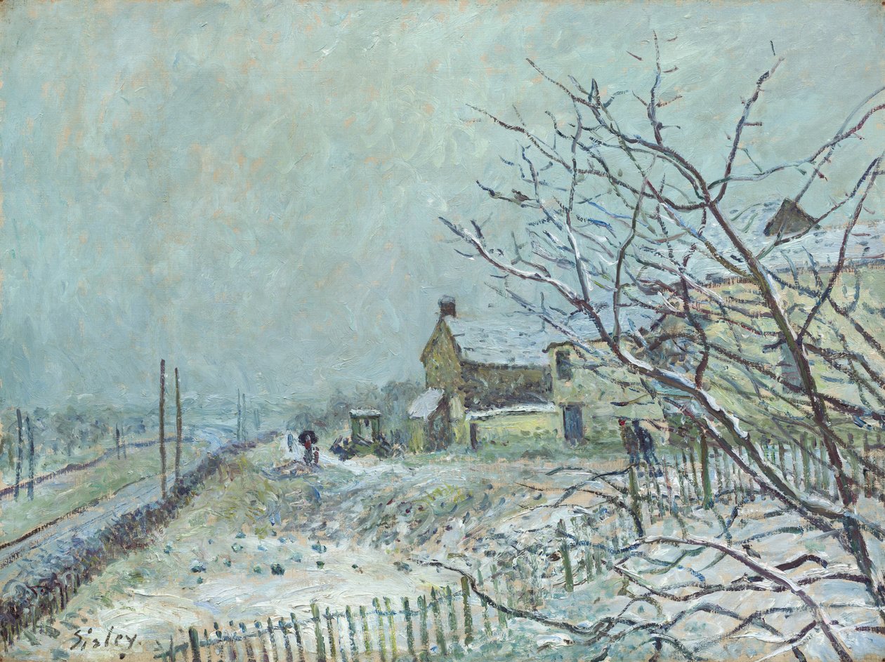 Első hó Veneux-Nadonban, 1878. alkotó: Alfred Sisley