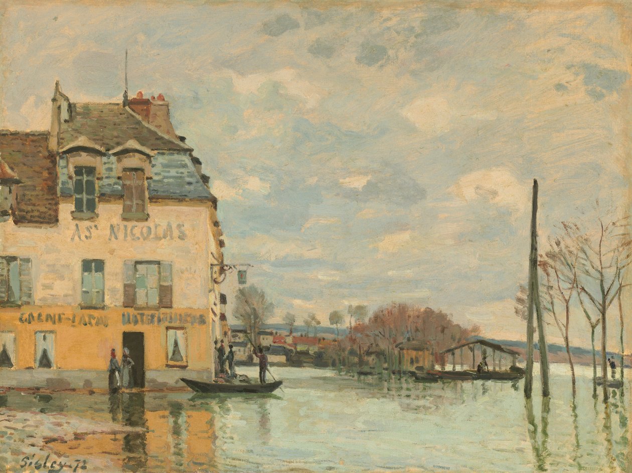 Árvíz Port-Marlyban, 1872. alkotó: Alfred Sisley
