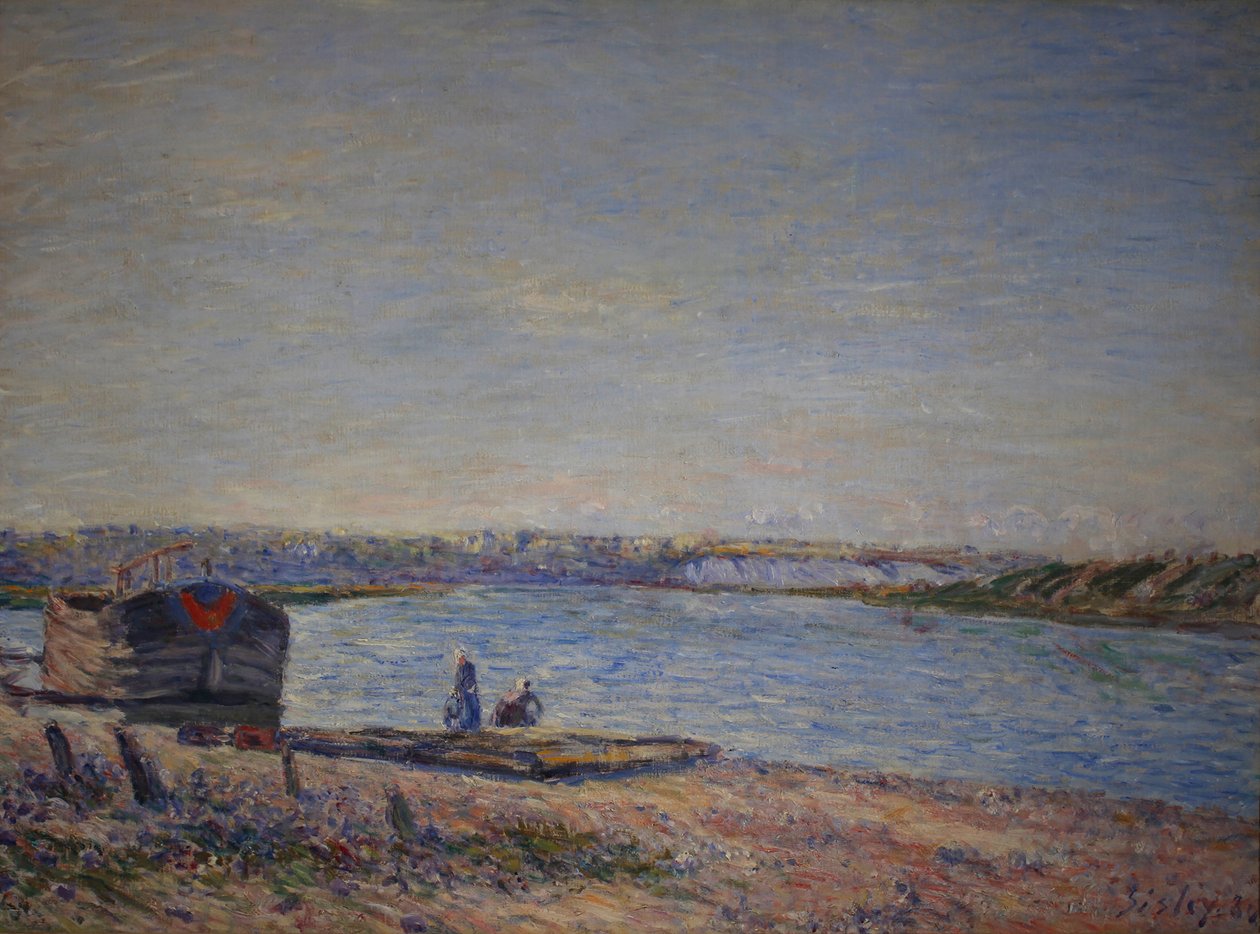 Francia: Les Côteaux de Veneux, Saint Mammès felől nézve alkotó: Alfred Sisley