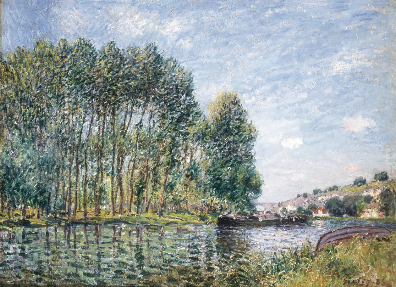 Francia: Tournant du Loing à Moret alkotó: Alfred Sisley