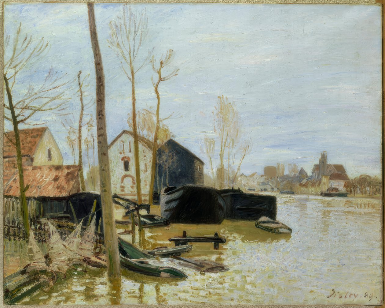 Árvíz Moret-sur-Loingban alkotó: Alfred Sisley