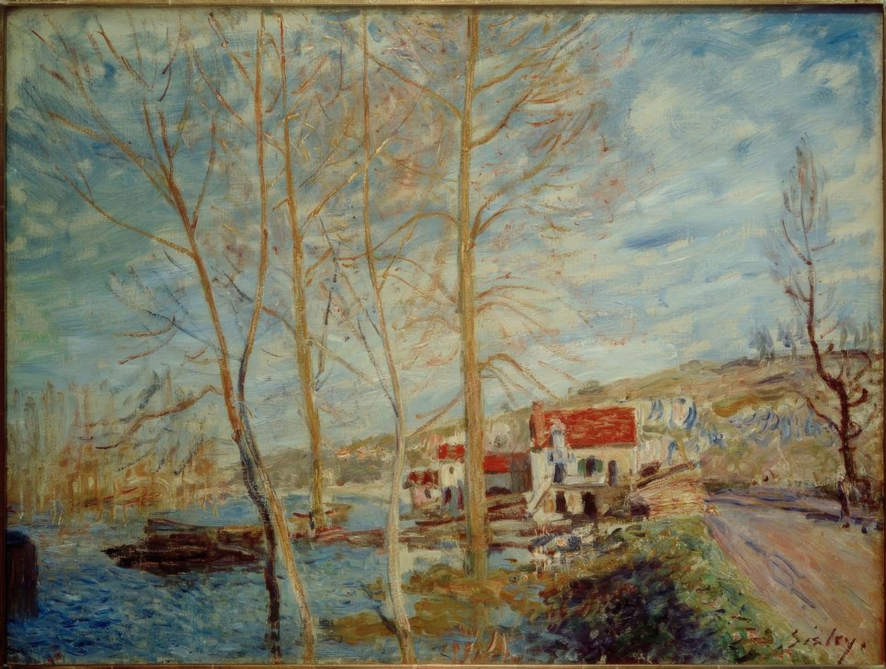 Az árvíz Moretnél alkotó: Alfred Sisley
