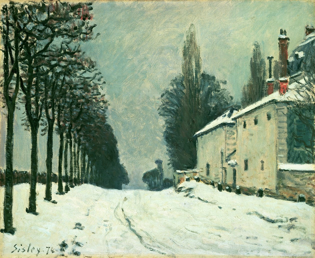 A Route de Louveciennes, tél, 1874 alkotó: Alfred Sisley