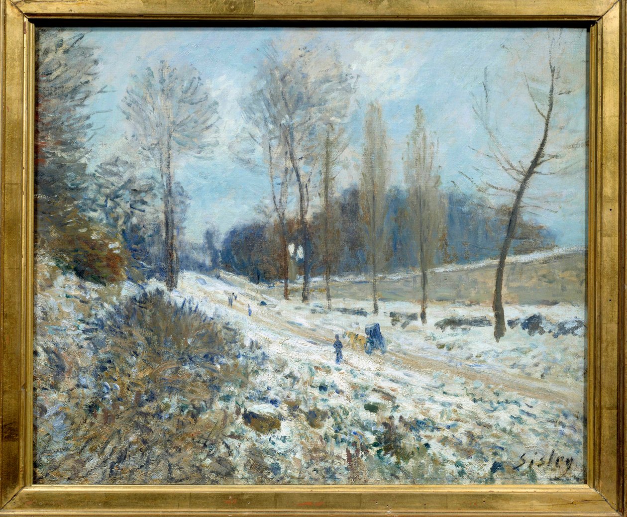 A Côte du Coeur-Volant Marlyban a hó alatt Alfred Sisley festménye (1839-1899) 1877 V. 0,46x0,55 m Párizs, Orsay Múzeum alkotó: Alfred Sisley