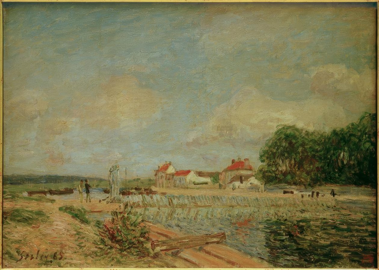 A Loing-gát Saint-Mammès-ban alkotó: Alfred Sisley