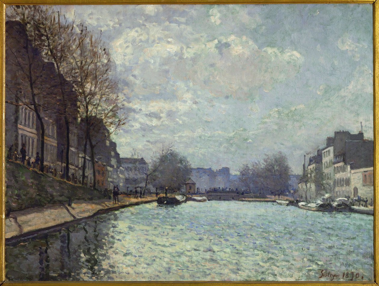 Le Canal St. Martin, Párizs (olaj, vászon) alkotó: Alfred Sisley