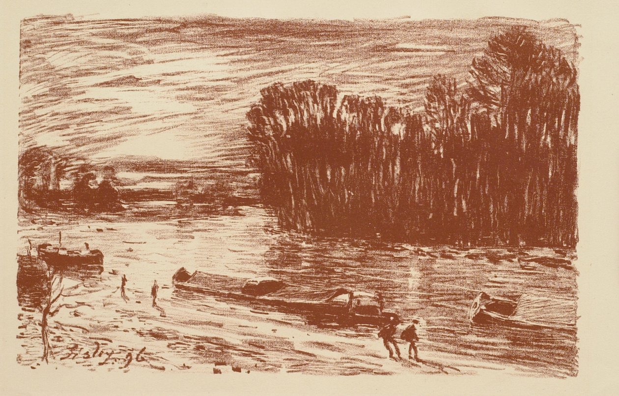 A Loing St. Mammès közelében alkotó: Alfred Sisley