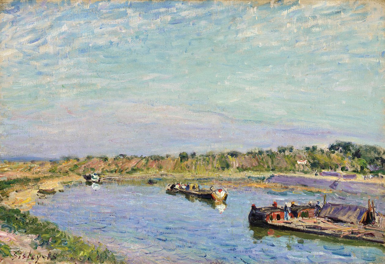 Saint Mammes kikötője, reggel, 1885 alkotó: Alfred Sisley